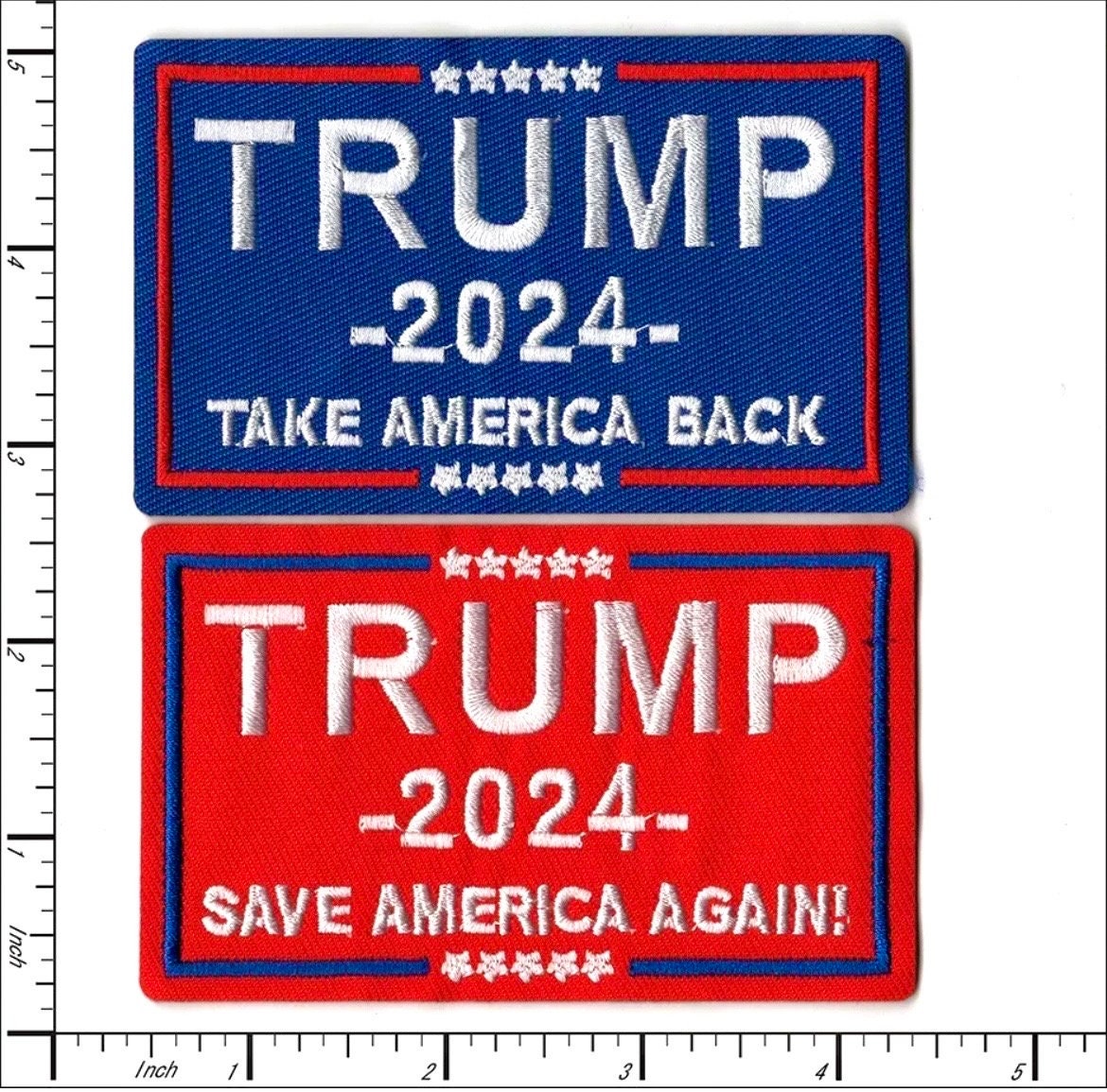 TRUMP 2024 Iron On Patch Take America Back Save America Your Choice Or Both - Iron On Ready or Can Sew On - Campaign Elections Vote y2k Hat