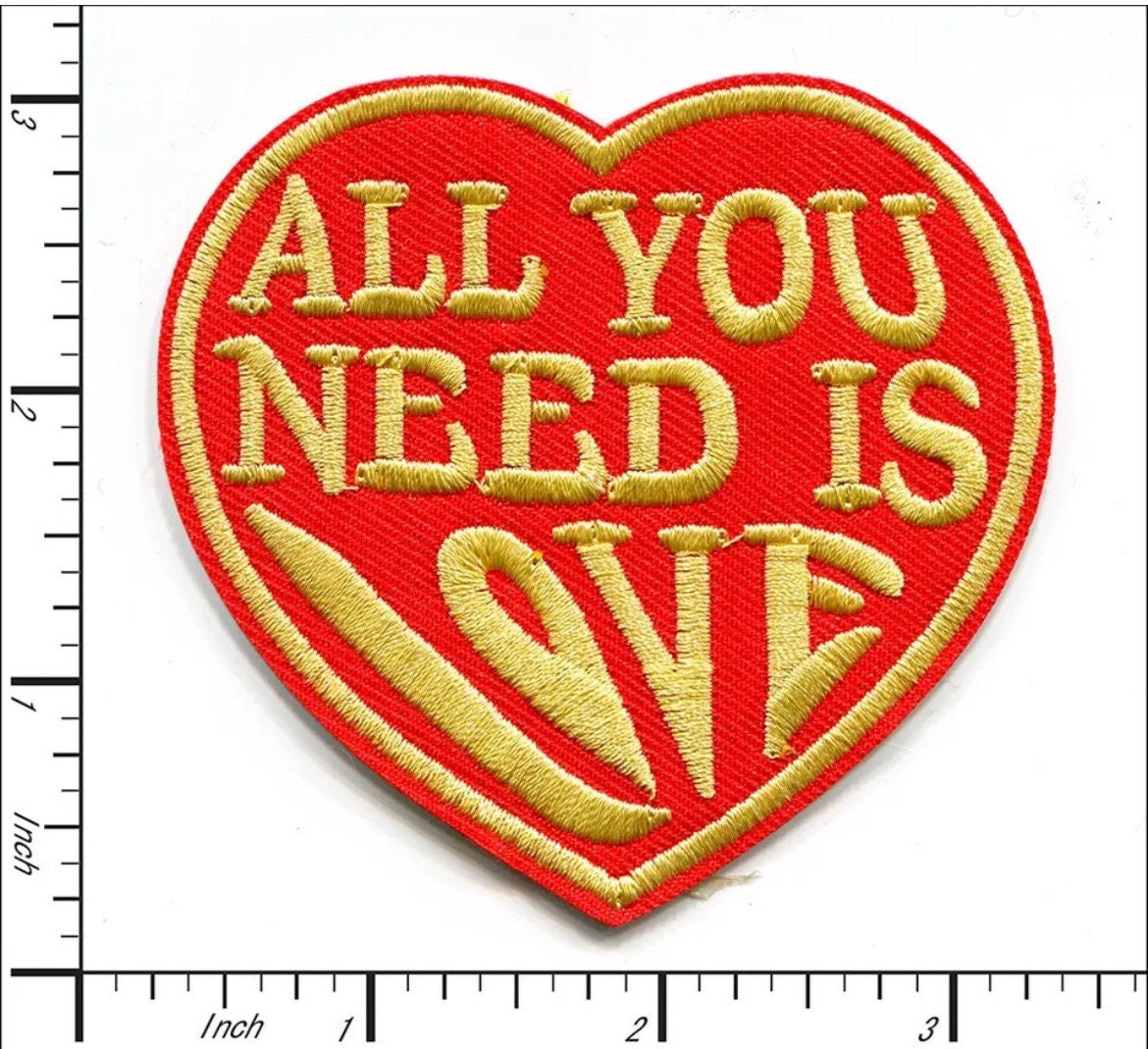 All You Need Is Love Patch Iron On Embroidered Patch Hat Bar Filler Patch Love Is The Answer