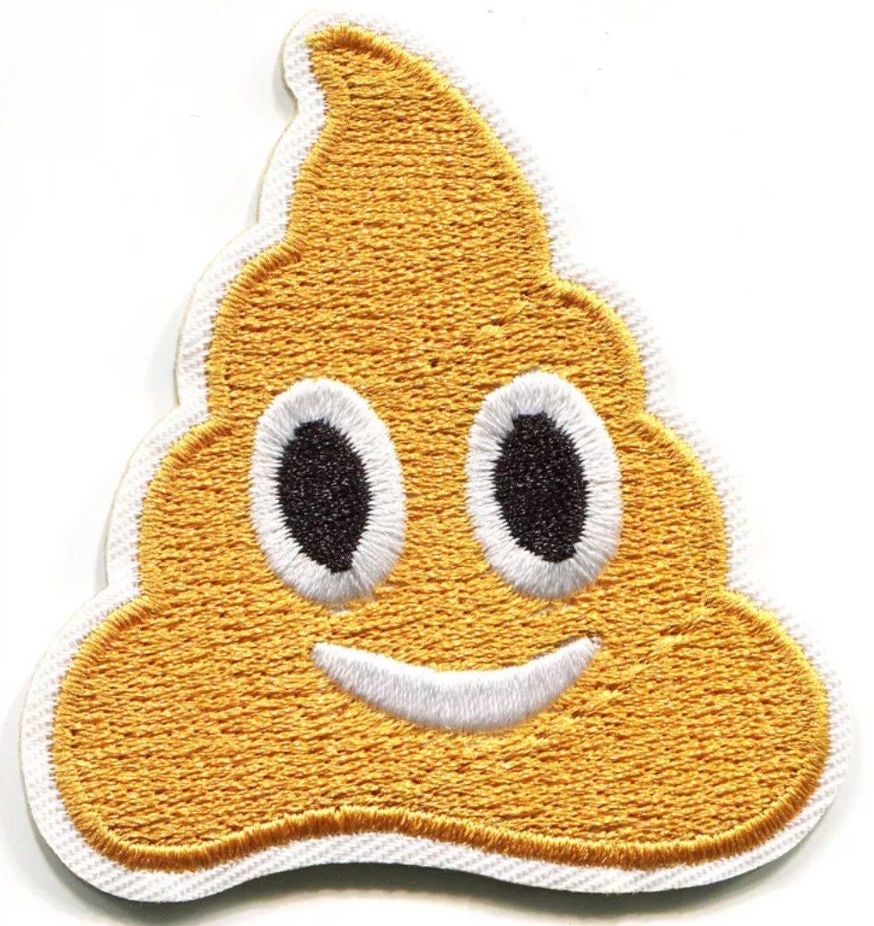 Poop Emoji Patch Iron On Ready Patch Embroidered Filler Patch Hat Bar Patch Smile