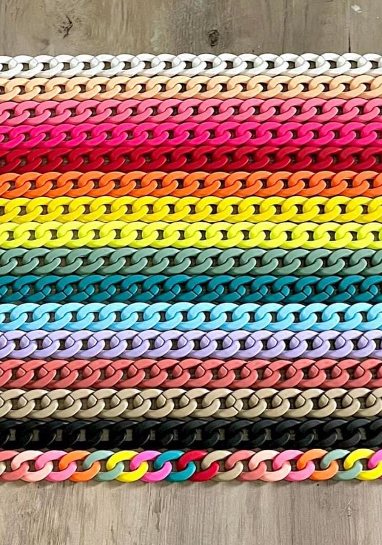 Hat Chains Acrylic Chain Links For Trucker Hats - Hat Bars - Beautiful Colors! Your Choice! Brand New with Lobster Clasps - y2k Matte