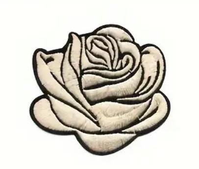 Rose Patch Iron on Embroidered Patch Multiple Colors Flower Garden