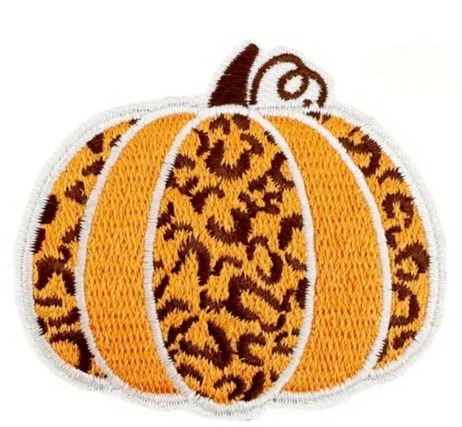 Pumpkin Iron On Patch Embroidered Pumpkin Patch Fall Halloween Hat Bar Filler