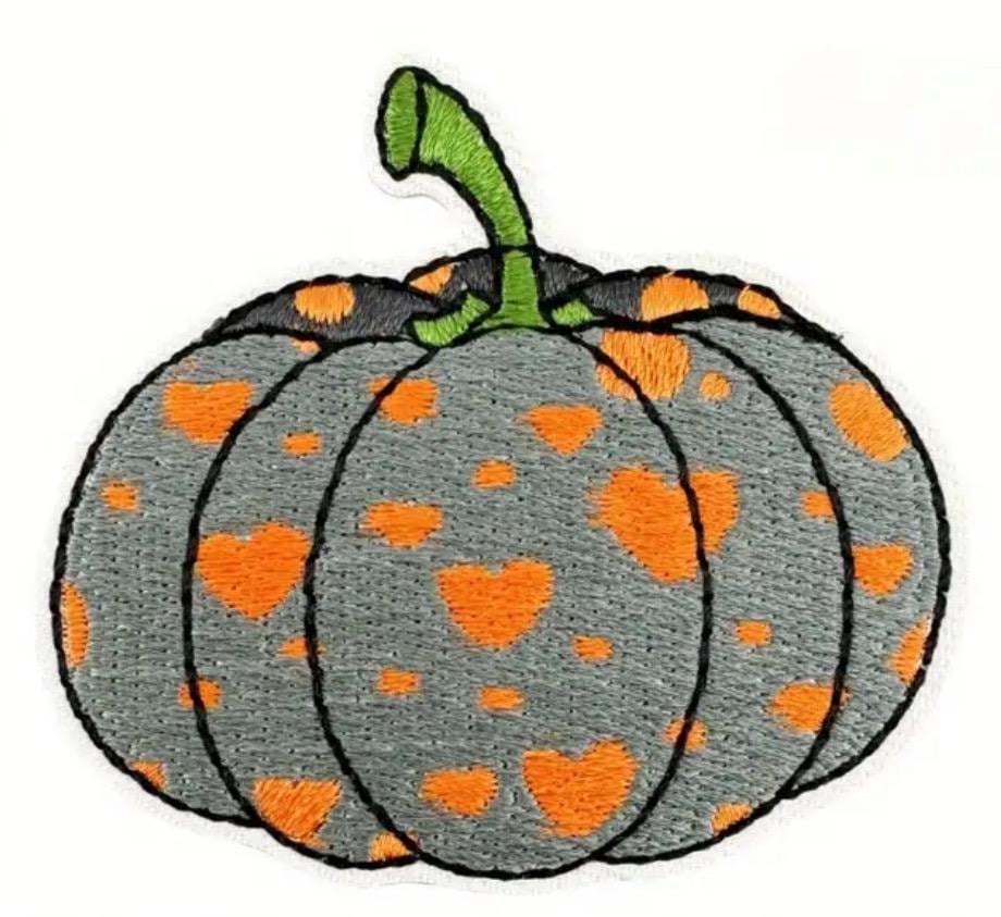 Pumpkin Iron On Patch Embroidered Pumpkin Patch Fall Halloween Hat Bar Filler