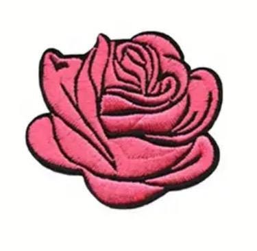 Rose Patch Iron on Embroidered Patch Multiple Colors Flower Garden