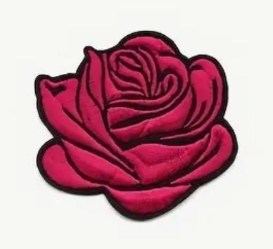 Rose Patch Iron on Embroidered Patch Multiple Colors Flower Garden