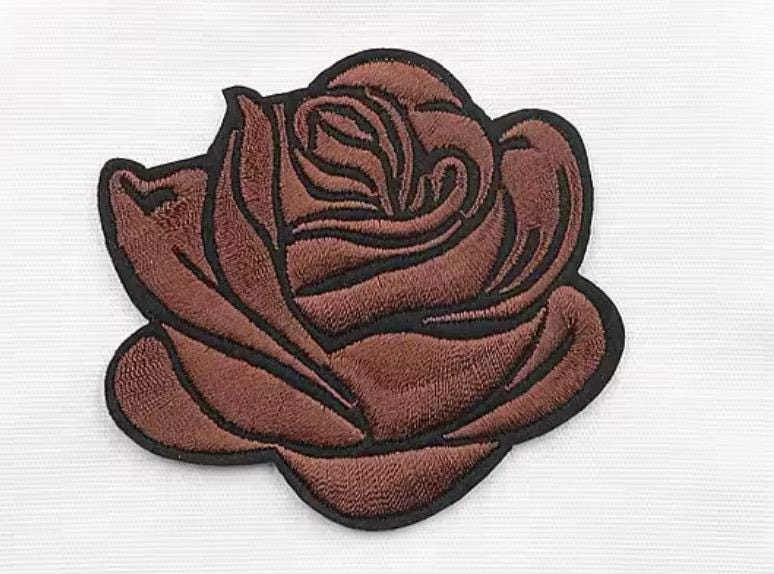 Rose Patch Iron on Embroidered Patch Multiple Colors Flower Garden