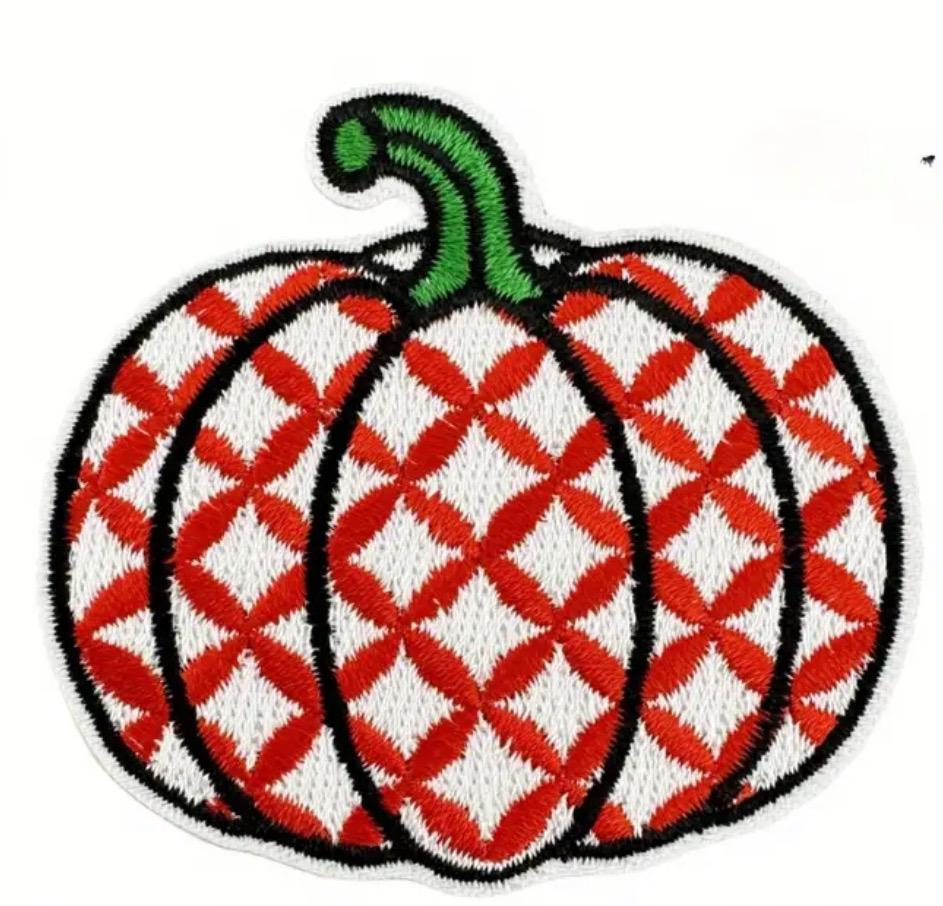 Pumpkin Iron On Patch Embroidered Pumpkin Patch Fall Halloween Hat Bar Filler