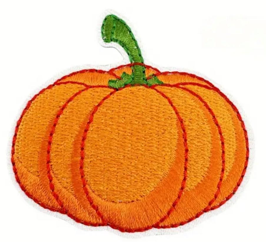 Pumpkin Iron On Patch Embroidered Pumpkin Patch Fall Halloween Hat Bar Filler