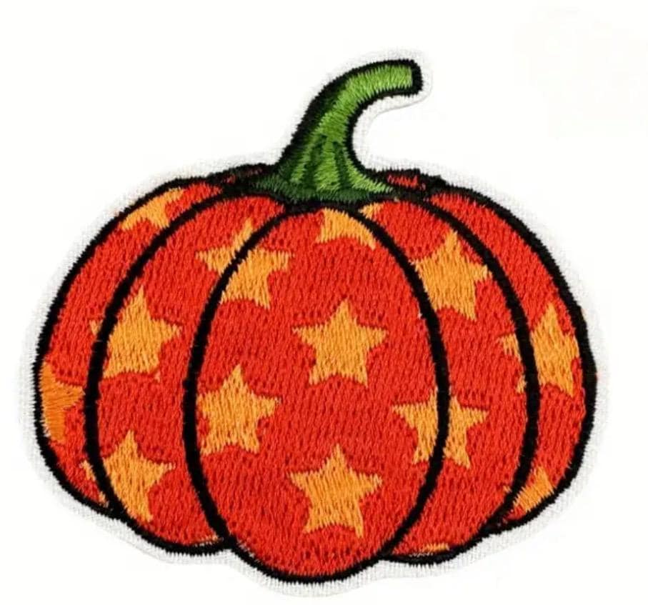 Pumpkin Iron On Patch Embroidered Pumpkin Patch Fall Halloween Hat Bar Filler