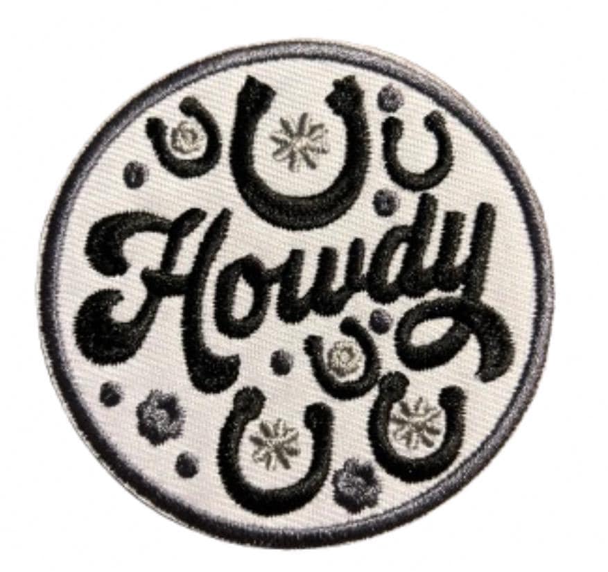 Howdy Round Iron On Ready Patch Embroidered Filler Patch Hat Bar Patch