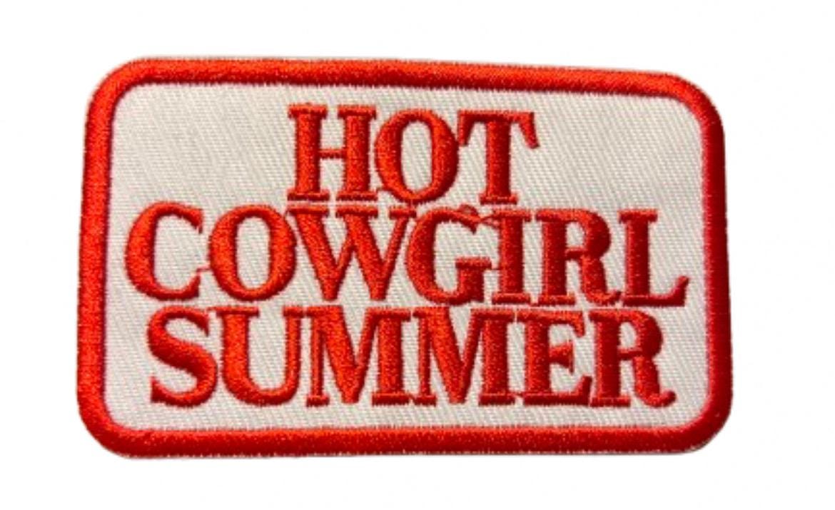 Hot Cowgirl Summer Iron On Ready Patch Embroidered Filler Patch Hat Bar Patch Rodeo cowgirl