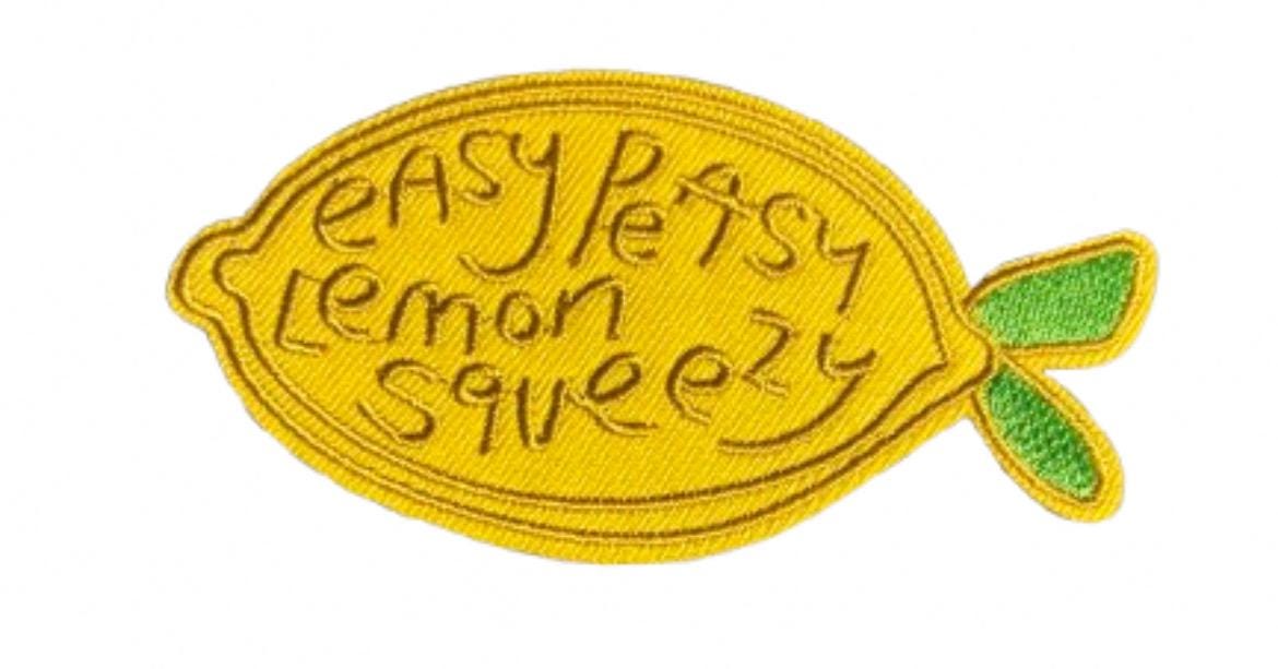 Easy Peasey Lemon Squeezy Iron On Ready Patch Embroidered Filler Patch Hat Bar Patch