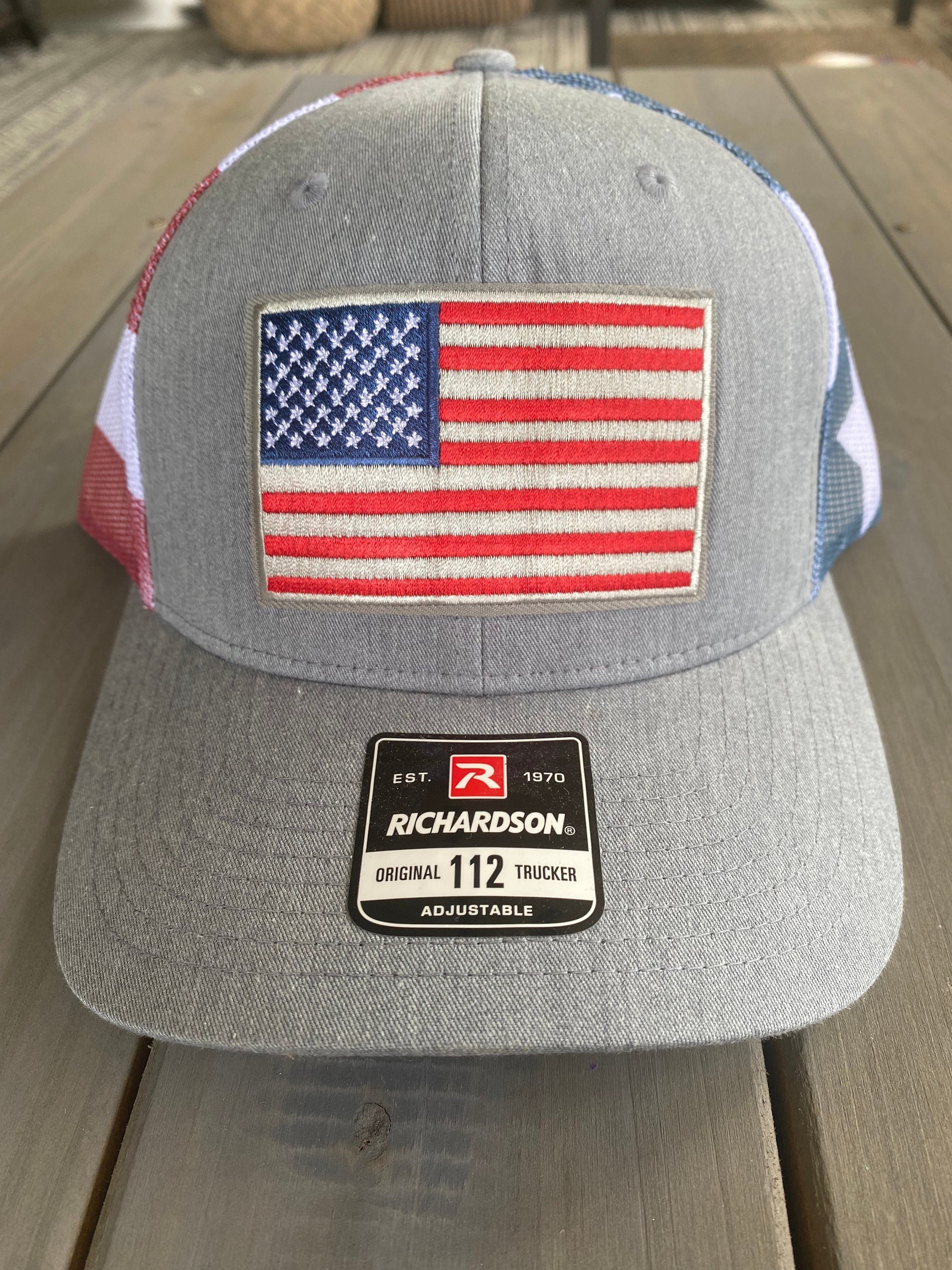 American Flag Trucker Hat Structured Richardson Cap USA Flag Mesh