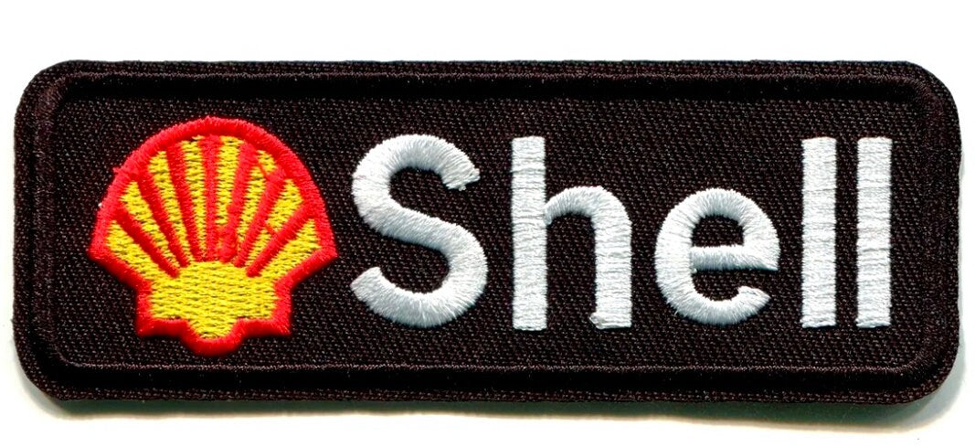 SHELL Logo Patch Gas Iron On Ready Embroidered Motor Oil NEW Gasoline Racing Patch