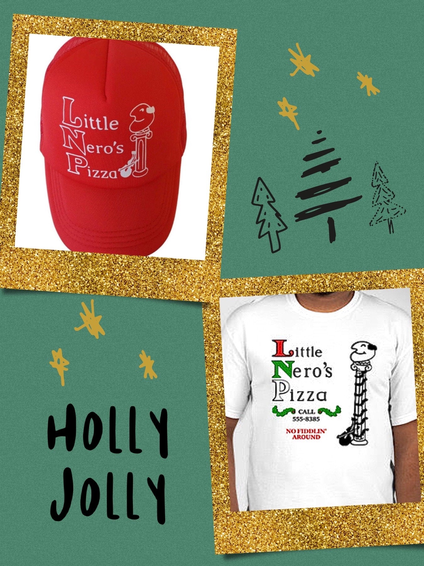 Little Nero’s Pizza Hat Brand New Cap Home Alone Pizza Christmas Movie Delivery Stocking Stuffer Foam Trucker Shirts Also Available