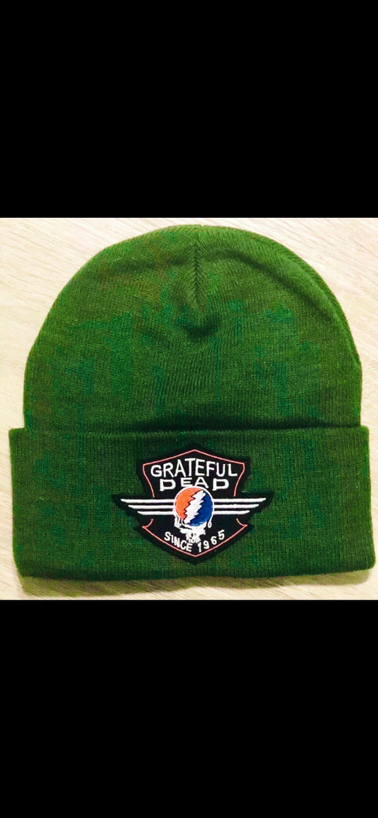 Grateful Dead Beanie Skull Toboggan Winter Cap Patch Style Military Green Steal Your Face Stealie Unisex Warm