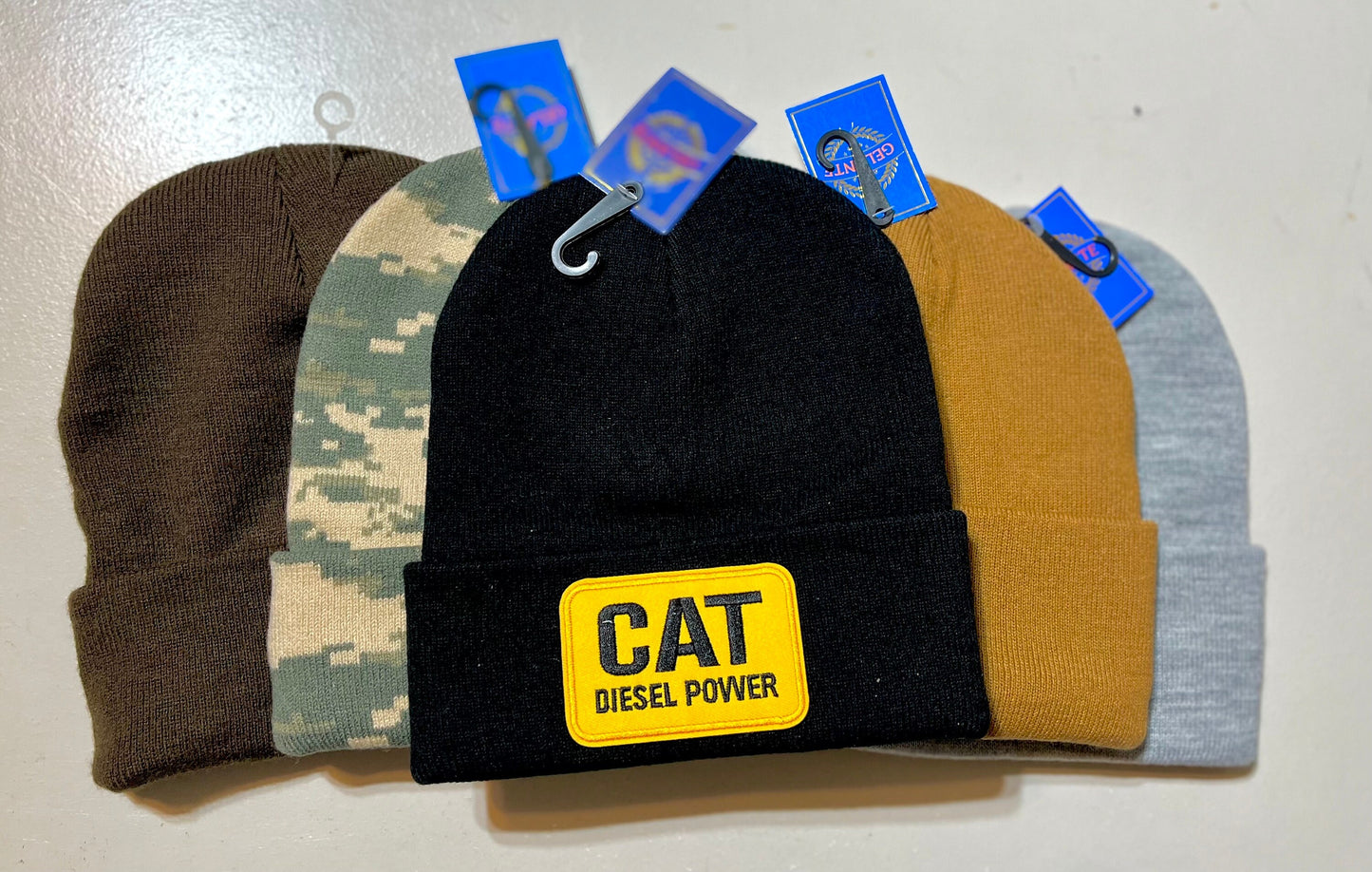 CAT DIESEL POWER Beanie Toboggan Patch Style Winter Cap Warm Hat Brand New!