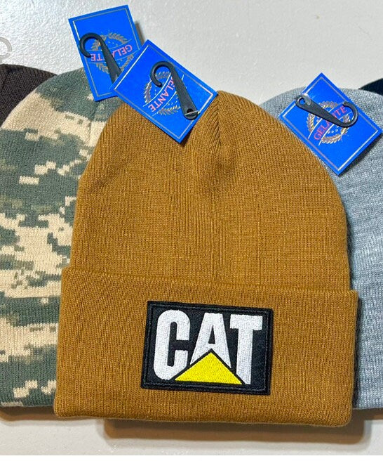 CAT Beanie Toboggan Patch Style Winter Cap Warm Hat Brand New! Caterpillar