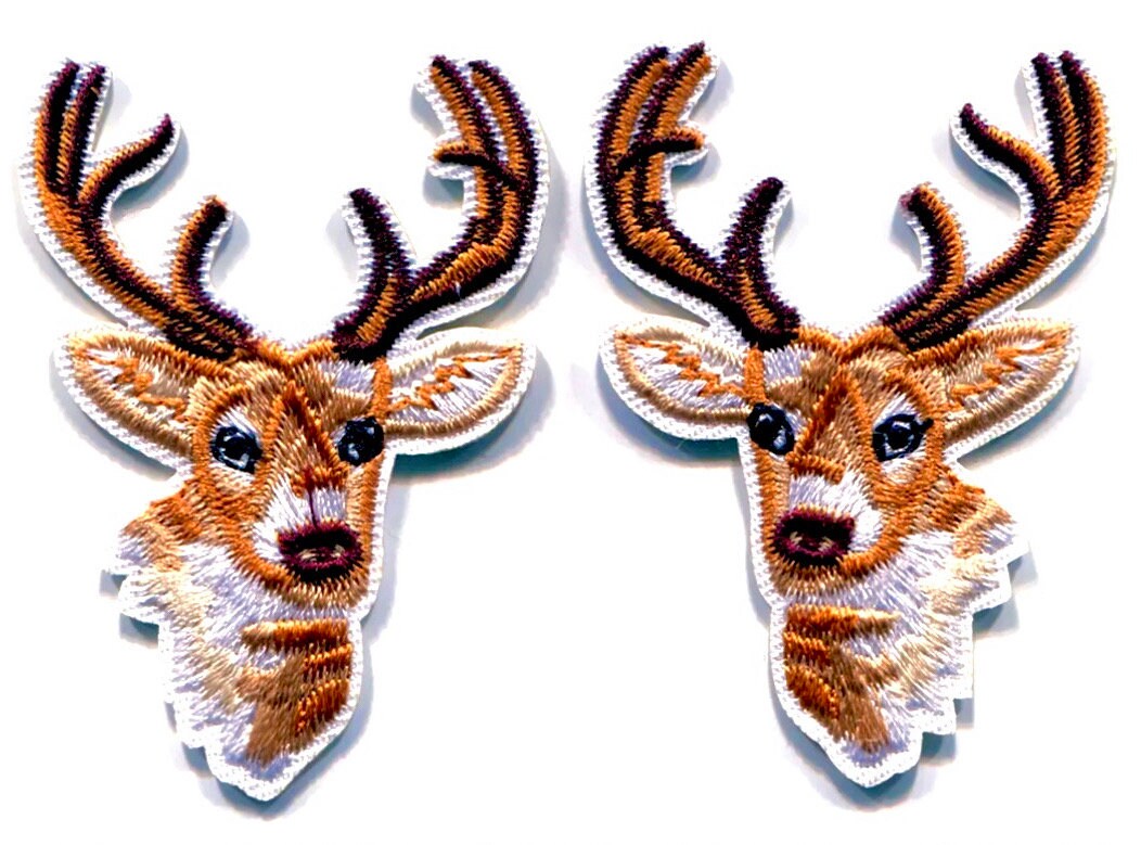 Deer Patch Iron On Ready Buck Patch Brand New - Hunting Outdoors Woods Antlers Rack