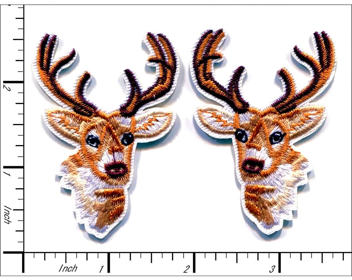 Deer Patch Iron On Ready Buck Patch Brand New - Hunting Outdoors Woods Antlers Rack