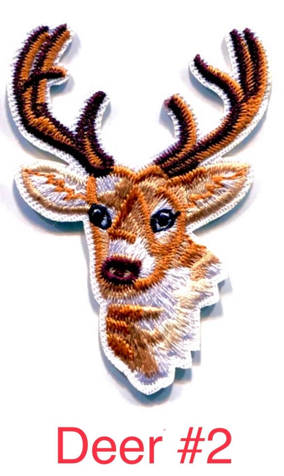 Deer Patch Iron On Ready Buck Patch Brand New - Hunting Outdoors Woods Antlers Rack