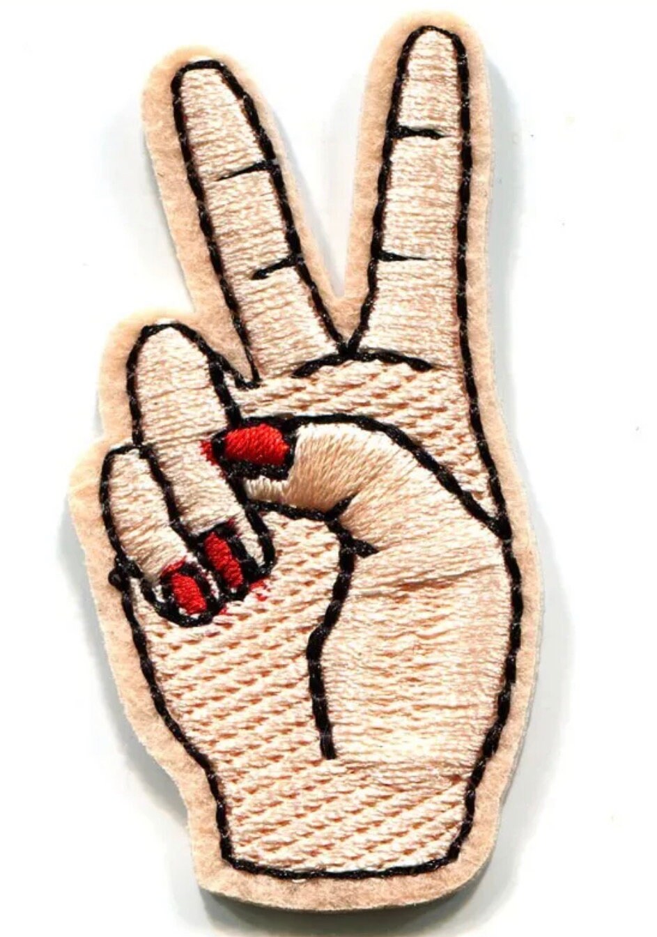 PEACE Sign Patch Fingers Iron on Patch Victory Flower Power Hippie Brand New Embroidered High Quality!