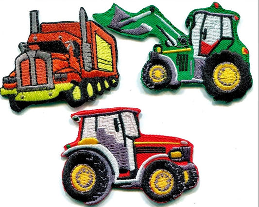 Tractor Patch Truck John Deere Style Patches Iron On Ready Bulldozer Brand New YOUR CHOICE or Buy All 3 SAVE! Dump Haul Construction Dozer