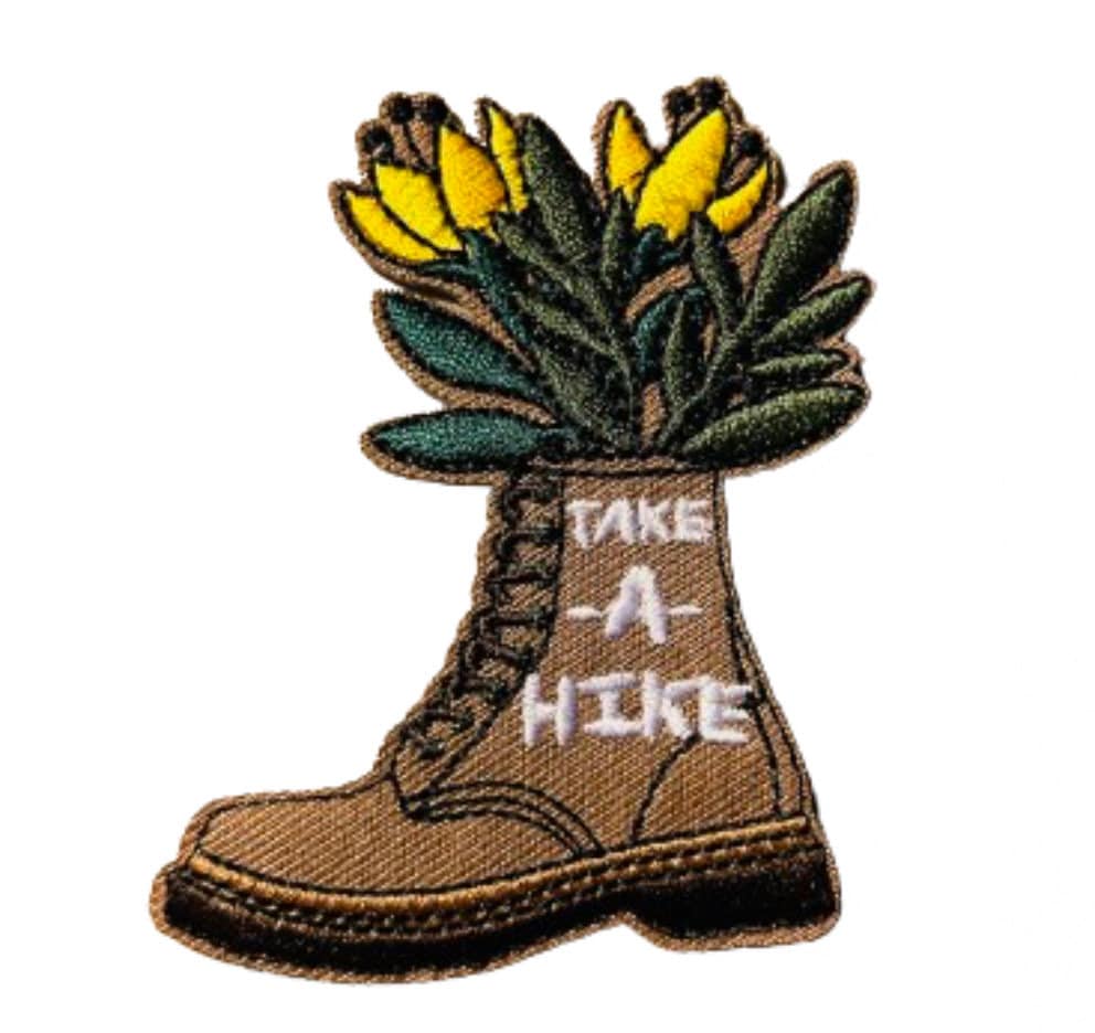 Take a Hike Patch Iron On Ready Patch Embroidered Filler Patch Hat Bar Patch Adventure Campimg Hiking Boot