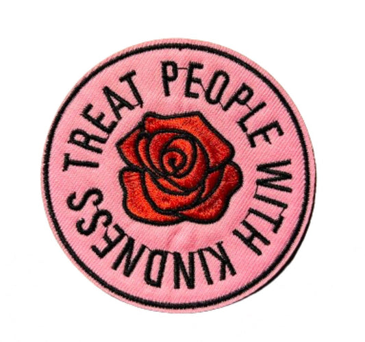 Treat People With Kindness Iron On Ready Patch Embroidered Filler Patch Hat Bar Patch