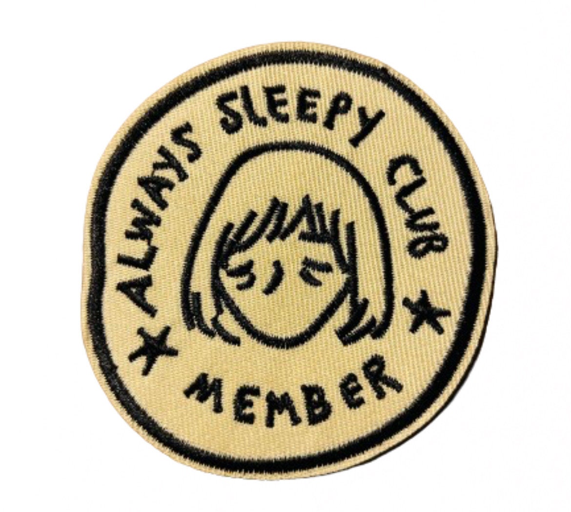 Always Sleepy Club Member Iron On Ready Patch Embroidered Filler Patch Hat Bar Patch