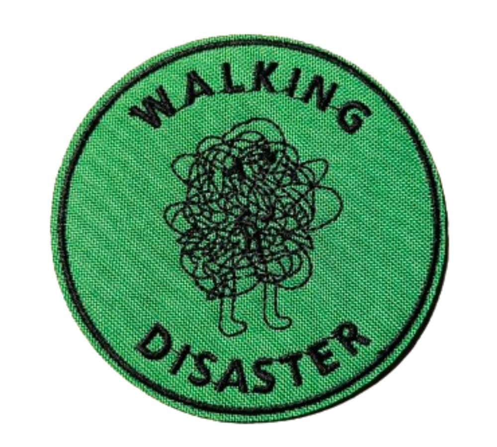 Walking Disaster Iron On Ready Patch Embroidered Filler Patch Hat Bar Patch