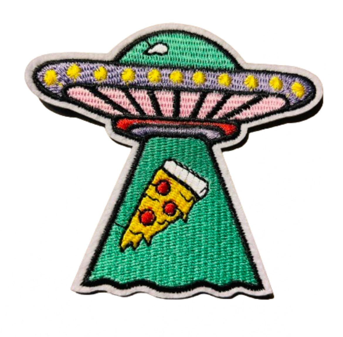 UFO Iron On Ready Patch Embroidered Filler Patch Hat Bar Patch UFO Extraterrestrial Beam Me Up Pizza Spaceship Alien